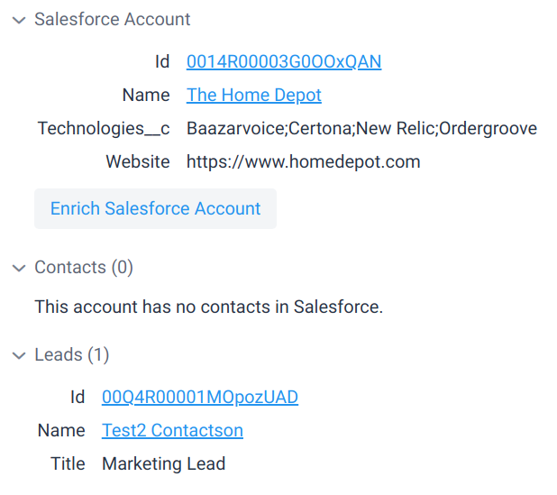 Existing Salesforce account