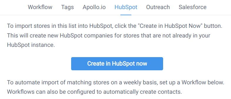 HubSpot tab for a List